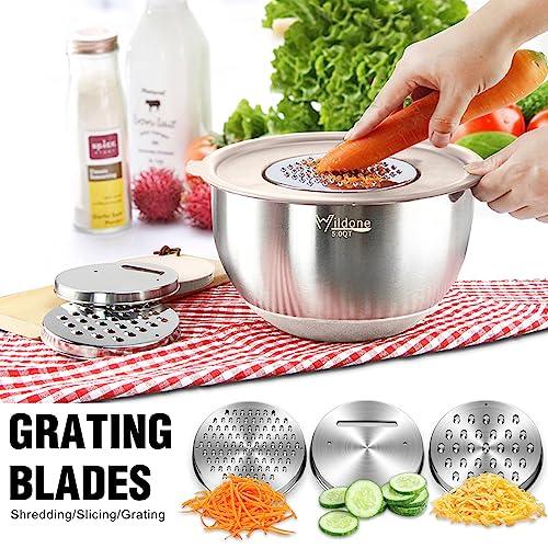 27-Piece Stainless Steel Nesting Mixing Bowl Set with Lids, Graters, Measurement Marks