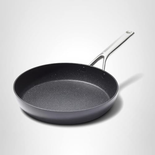 OXO Professional 12" Frying Pan Skillet, Hard Anodized Ceramic Nonstick Cookware PFAS-Free, Induction Suitable, Stainless Steel Handles, Diamond Reinforced Coating, Dishwasher Safe, Oven Safe, Black