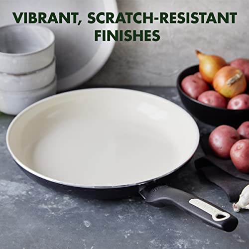 GreenPan Rio Healthy Ceramic Nonstick 12" Frying Pan Skillet, PFAS-Free, Dishwasher Safe, Black