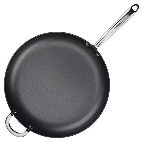 Rachael Ray 80089 Professional Hard Anodized Nonstick Frying/Fry Pan/Skillet with Helper Handle, 14 Inch - Gray