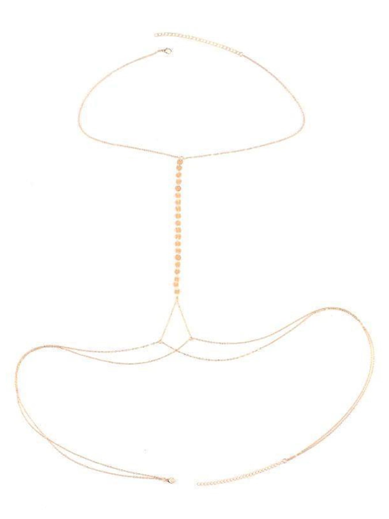 Longita Gold Body Chain Jewelry for Women Body Jewelry for Women Sexy Bikini Bra Chains Summer Holiday Accessories Trendy Dainty no Tarnish Waterproof
