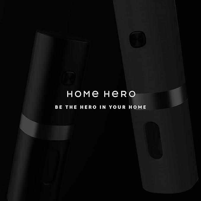 Home Hero Electric Salt and Pepper Grinder Set - Automatic Salt and Pepper Grinder Set Rechargeable. Electronic Salt and Pepper Shakers with LED Light, Electric Pepper & Salt Grinder, Set of 2