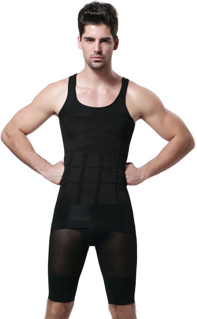 GKVK Mens Slimming Body Shaper Vest Shirt Abs Abdomen Slim