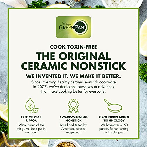 GreenPan Canterbury 10 Piece Cookware Pot and Pans Set, Hard Anodized PFAS-Free Healthy Ceramic Nonstick, Stainless Steel Handles, Versatile Cooking Essentials, Dishwasher & Oven Safe, Clay