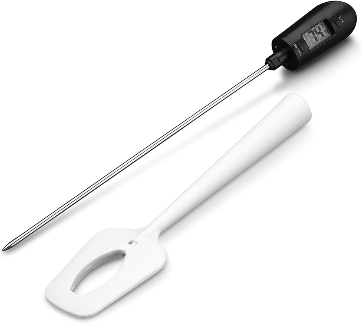 Lightbeam Digital Candy Thermometer, Instant Read Kitchen Cooking & Spatula Thermometer Temperature Reader & Stirrer in One BPA Free Food Grade Material