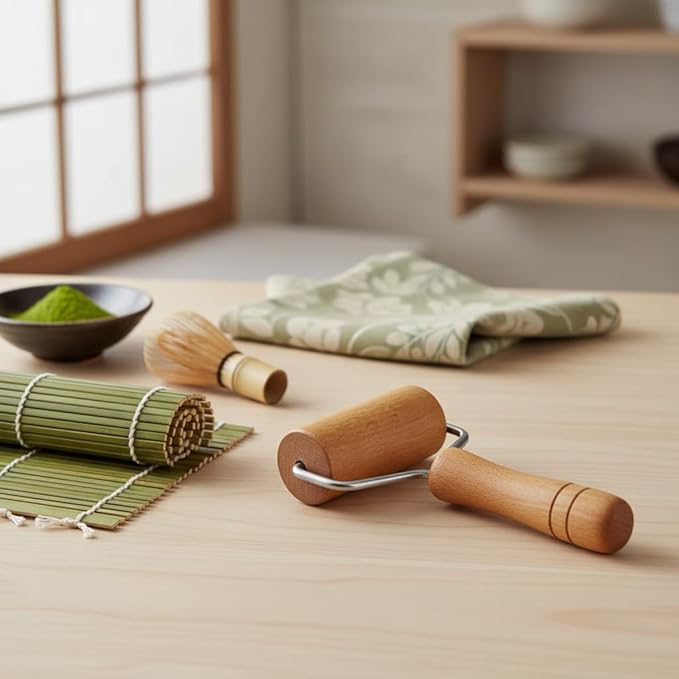 Small Rolling Pin, Pizza Dough Roller, Non Stick Wood Pastry Roller, Kitchen Wooden Rolling Pins for Baking Cooking Cookie Bread Tortilla Dumpling Fondant Clay (Style 2)
