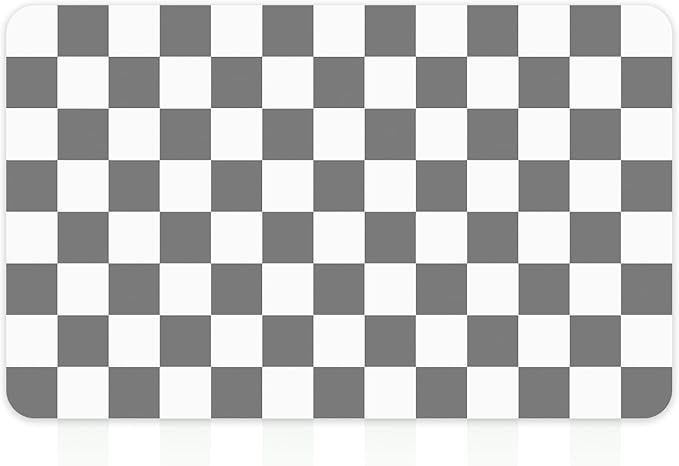 16" x 24" Checkered Dish Drying Mat for Kitchen Counter, Absorbent Coffee Bar Mat for Espresso Machine Coffee Countertops Accessories, Grey