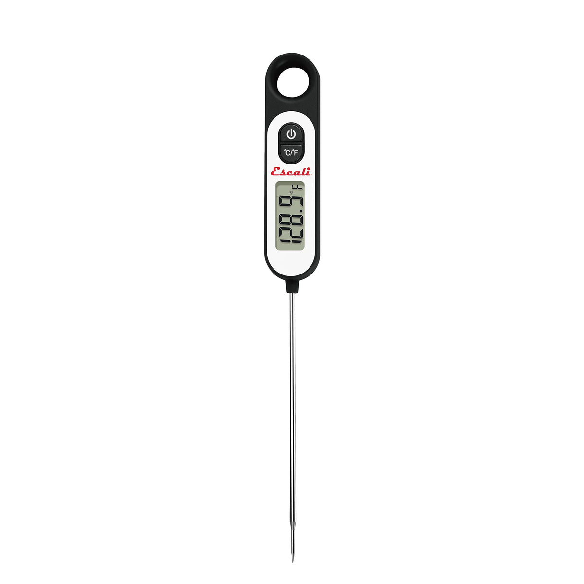 Escali Long Stem Digital Thermometer for Meat, Frying, Cooking, Candy and Kitchen Use, Extra Long 5.6-Inch Probe, Black