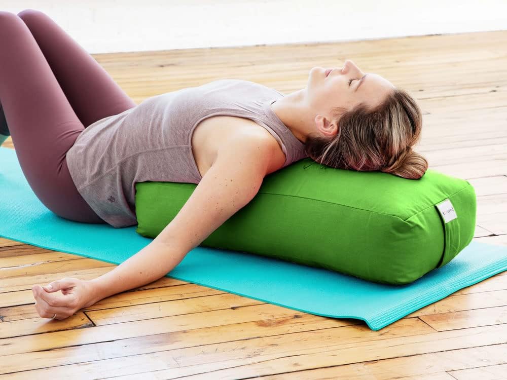 Sol Living Yoga Bolster Pillow Rectangular Meditation Cushion Cotton Meditation Accessories for Restorative Yoga Meditation Pillow Yoga Pillow Firm Body Pillow Bolster Pillow for Legs Removable Cover