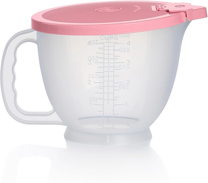 Tupperware Classic Mix-N-Store Pitcher Set in Mint Green and Candy Pink, Dishwasher Safe and BPA Free (2 Bowls, 2 Lids)