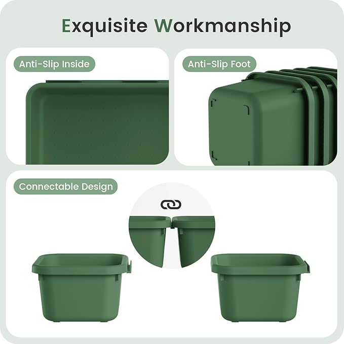 A-LuGei 【 & 5 Size】 Tool Box Organizer Tray Divider Set,【Army Green】 Desk Drawer Organizer,Garage Organization and Storage Toolbox Accessories Rolling Tool Chest Cart WorkBench Small Part