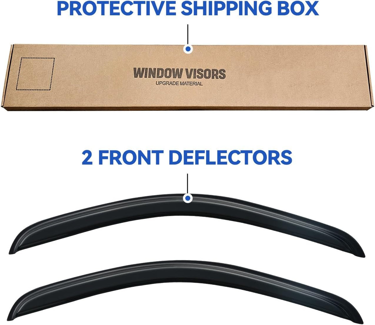 Window Visors Rain Guards for 2007-2013 Chevy Silverado/GMC Sierra 1500 Regular Cab, Window Vent Wind Deflectors Visors Shades for 07-14 Silverado/Sierra 2500HD 3500HD Standard Cab