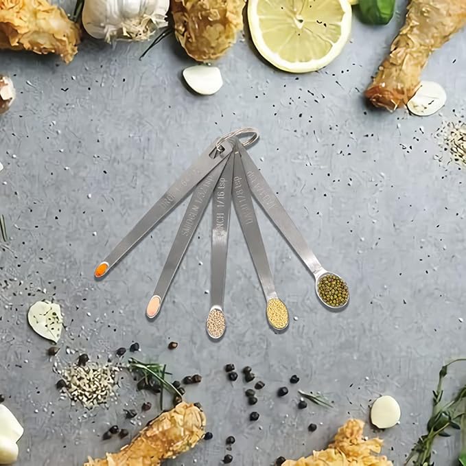 3PCS 1/64 Teaspoon(1/64tsp, 0.08ml, Drop) Single Tiny Measuring Spoon, Small Individual Stainless Steel Measure Spoons Only