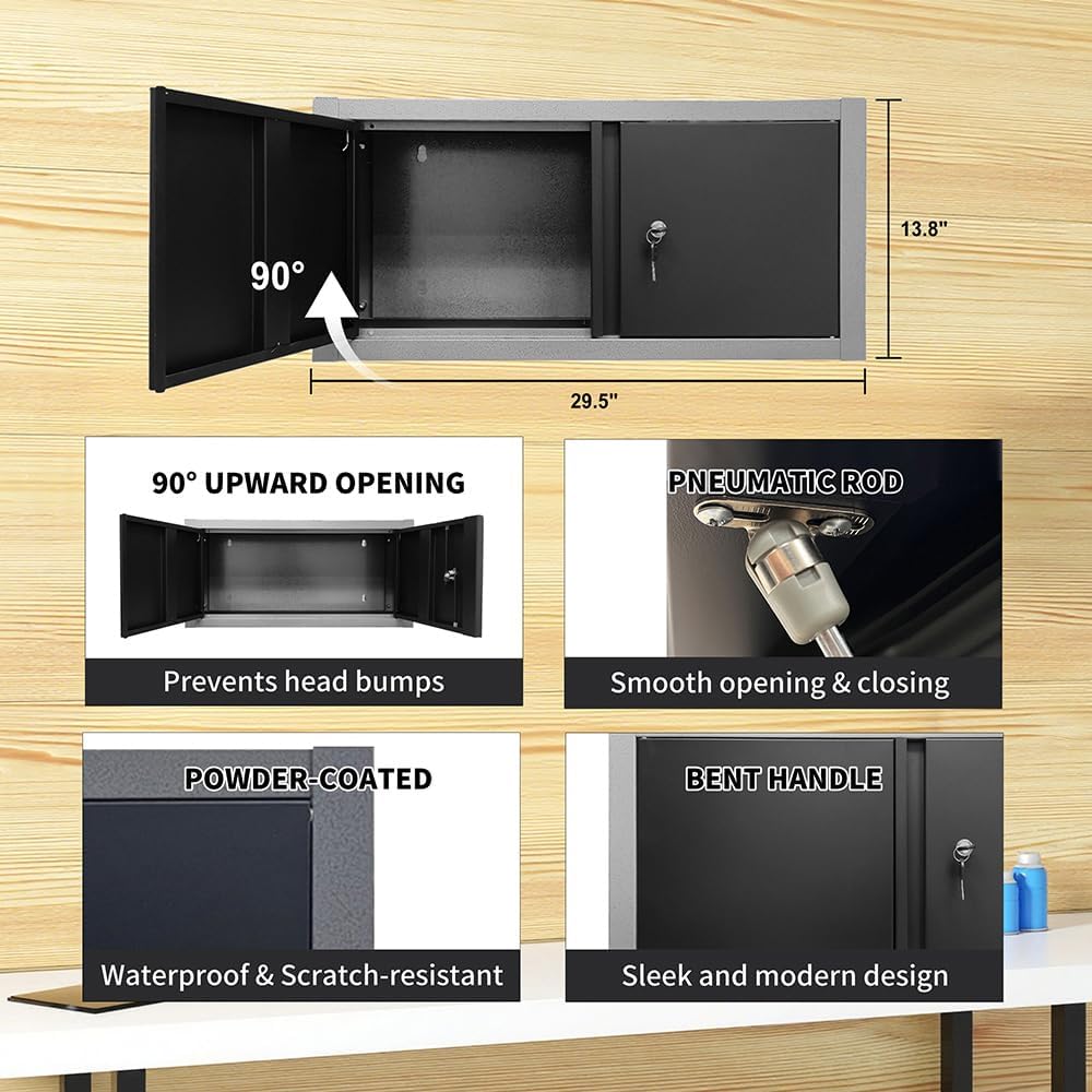 JZD Metal Garage Tool Cabinet Set, Heavy Duty, Included Rolling Chest, for Auto Repair Shop Basement Factory