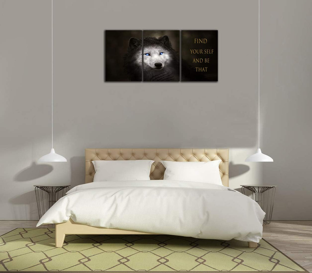3 Panels Wolf Picture Motivational Wall Art Inspirational Canvas Painting Pictures Modern Entrepreneur Quotes Posters Prints Artwork for Home Office Decor House Decorations Class Room School to Hang
