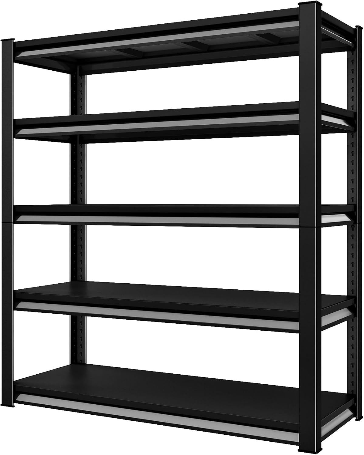 48" W Garage Shelving Heavy Duty,3000LBS Loads Adjustable Garage Storage Shelves,5-Tier Metal Storage Racks and Shelving Units, Utility Rack Shelves,48”W x 24”D x 78”H,Black