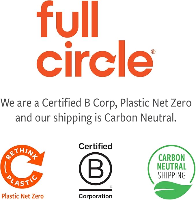 Full Circle Coconut Scrubber Sponges, Pack of 2 – Dual-Sided, Plant-Based Sponges Made with Coconut Shells, Cellulose & Recycled Materials, Safe for Nonstick Cookware