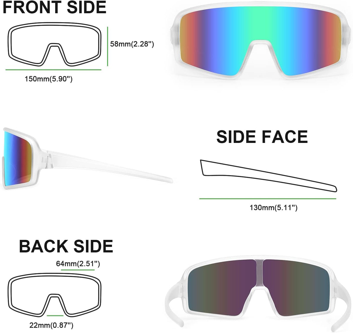 Karsaer Vision Sports Sunglasses Cycling Glasses Baseball Softball Sunglasses Unisex for Adult Youth Kids Boys Girls 8-16