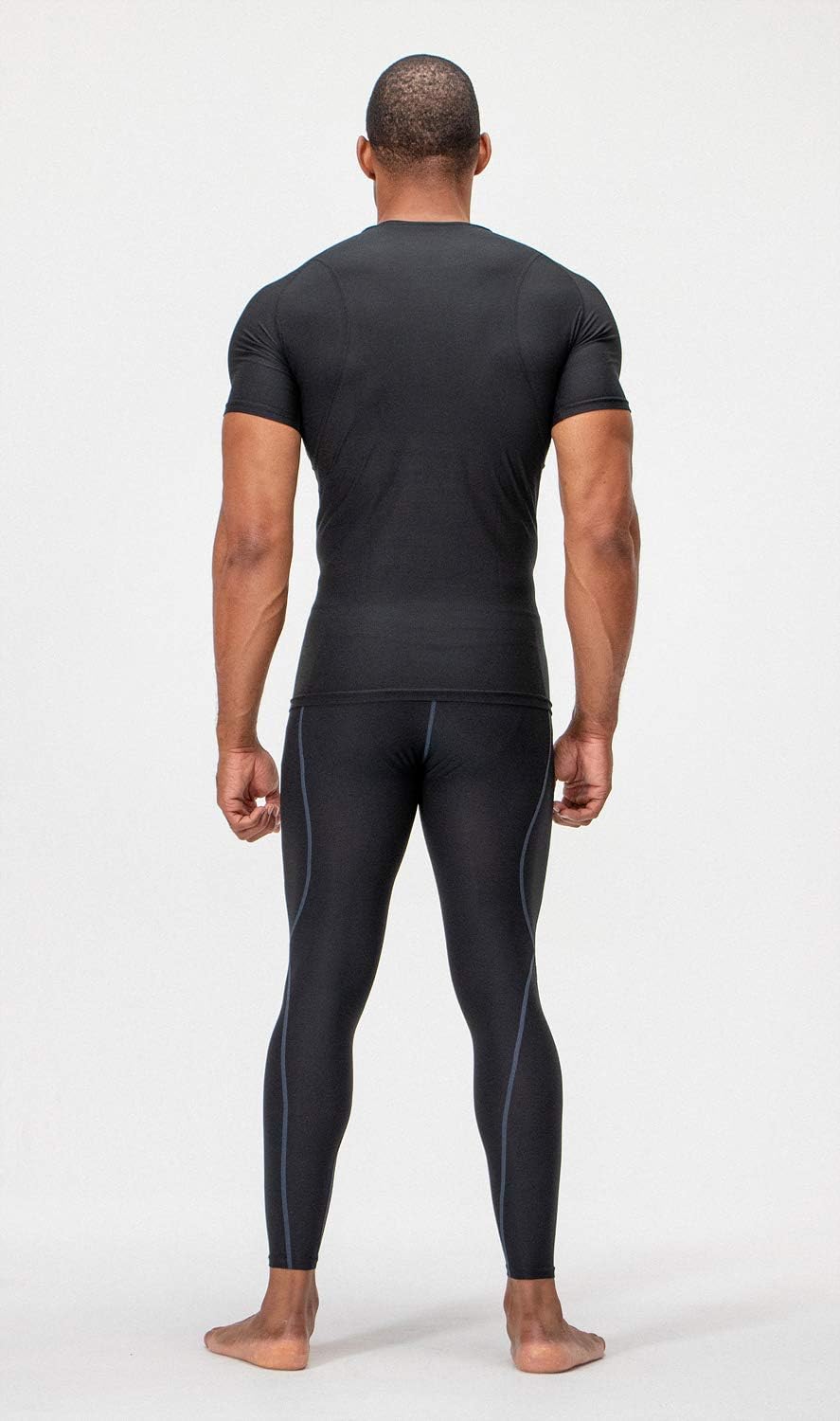 DEVOPS 3 Pack Men's Cool Dry Short Sleeve Compression Shirts, Sports Baselayer T-Shirts Tops, Athletic Workout Shirt
