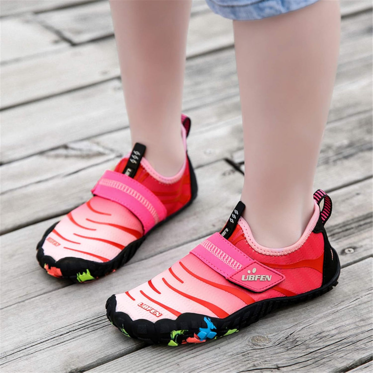 UBFEN Water Shoes for Kids Boys Girls Aqua Socks Barefoot Beach Sports Swim Pool Quick Dry Lightweight Toddler Little Big Kid