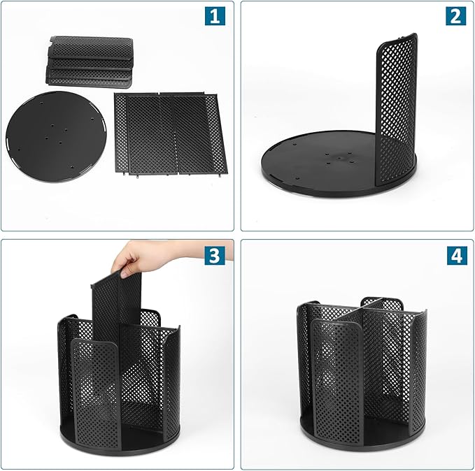 Cup and Lid Organizer Cup Dispenser Coffee Cup Organizer Paper Cup Holder Rotating for Bathroom, Restaurant, Break Room, Coffee Station, Bar, Buffet, Kitchen Cabinet, Countertop,4 Compartment
