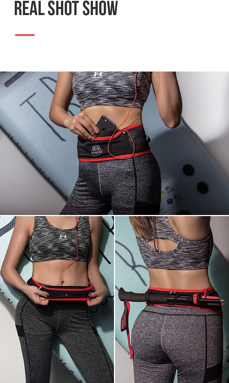 AONIJIE Lovtour Running Belt Waist Pack, Flip Waist Belt,with 250ml Soft Water Bottle Free and Lightweight for Marathon Climbing Jogging Cycling Workout Fitness Mobile Phone Holder