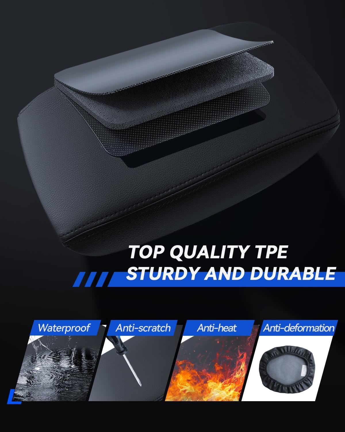 Armrest Cover for Chevrolet Equinox LT, ACTIV, RS 2025 Accessories Center Console Middle Lid Pad Protector for Car Elbow Rest