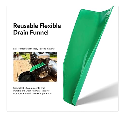 Reusable Flexible Oil Drain Funnel Form a Foldable Bendable Flex Funnel for Car Motorcycle Truck Lawnmower Snowplow Reused Oil Change Spill-Free Filling Draining Tools Easy to Store and Clean