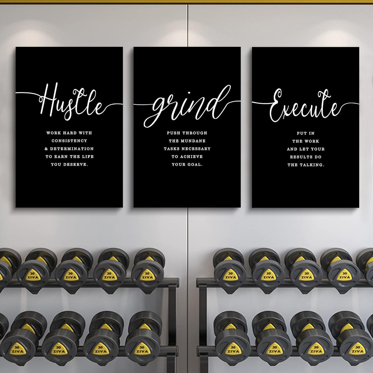 Gift for Boss,Framed Canvas Wall Art Success Quote, Office Wall Art, Black Large Poster, Positive Motivational Set of 3 Prints, Execute Failure Definition, Inspirational Print (F-3pcs,24x36inchx3pcs)