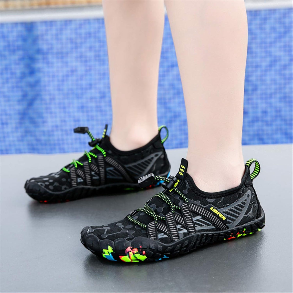 UBFEN Water Shoes for Kids Boys Girls Aqua Socks Barefoot Beach Sports Swim Pool Quick Dry Lightweight Toddler Little Big Kid