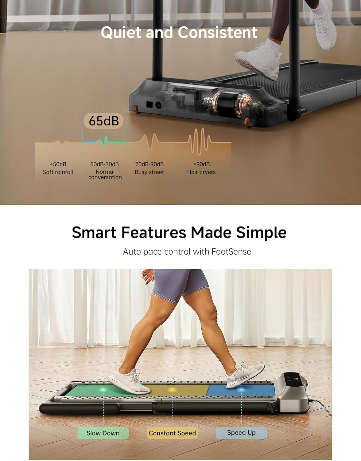 WALKINGPAD R Series Folding Treadmill, 2 in 1 Walking Pad Under Desk Treadmill for Home and Office, Compact Foldable Design with App Control and LED Display, Spacious Belt for Walking or Running