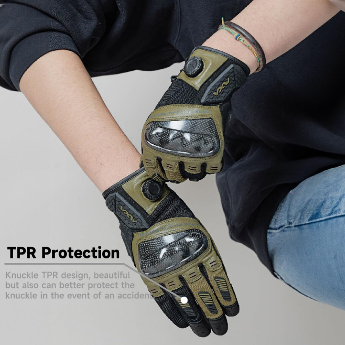 VXW High Protection Motorcycle Gloves for Men - Gel Palm Sliders& Joints Protection Design, High-Speed Sports Gear for MTB/ATV/BMX/Motocross/Racing/Dirt Bike Gear