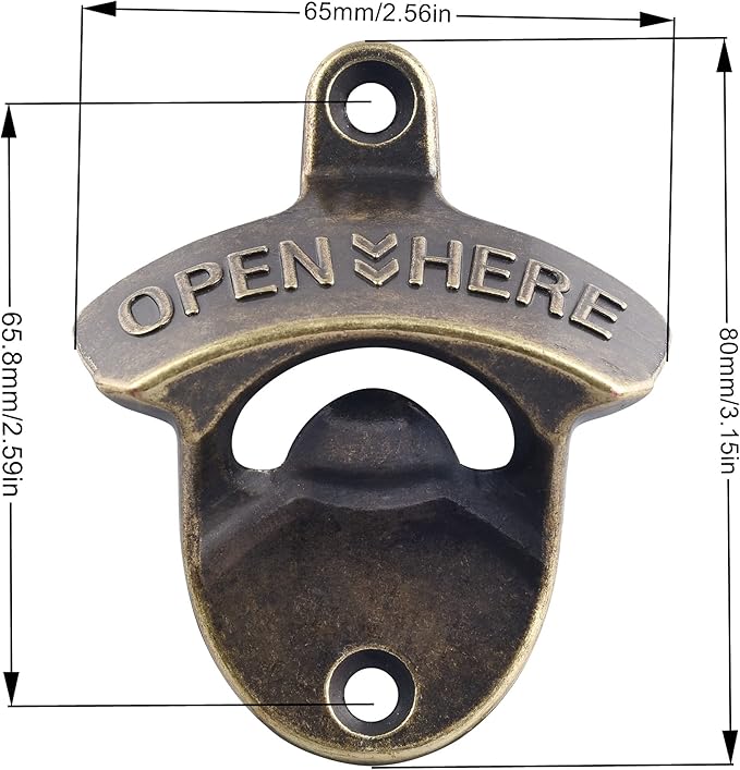 30 PCS Old Fashioned Beer Bottle Opener Wall Mounted Bulk, Antique Bronze Beer Top Opener Post Mounted, Prefect for KTV Hotels Bars DIY