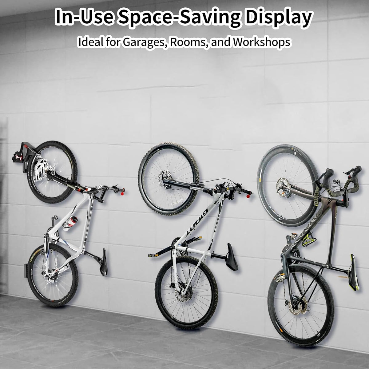 Road Bike Handlebar Wall Mount, Space-Saving & Easy Installation, Sturdy Garage Bike Storage Holds Up to 66lbs