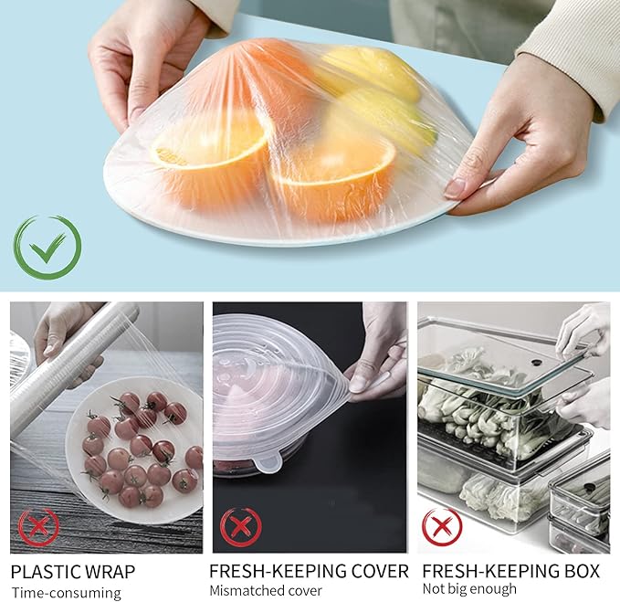 Homelove 300pcs Bowl Covers Bread Proofing - Plastic Wrap for Food Sourdough Bread Baking Rising Elastic Reusable Plate Covers Outdoor Food Fresh Keeping Bags Shower Cap Hair Deep Conditioning