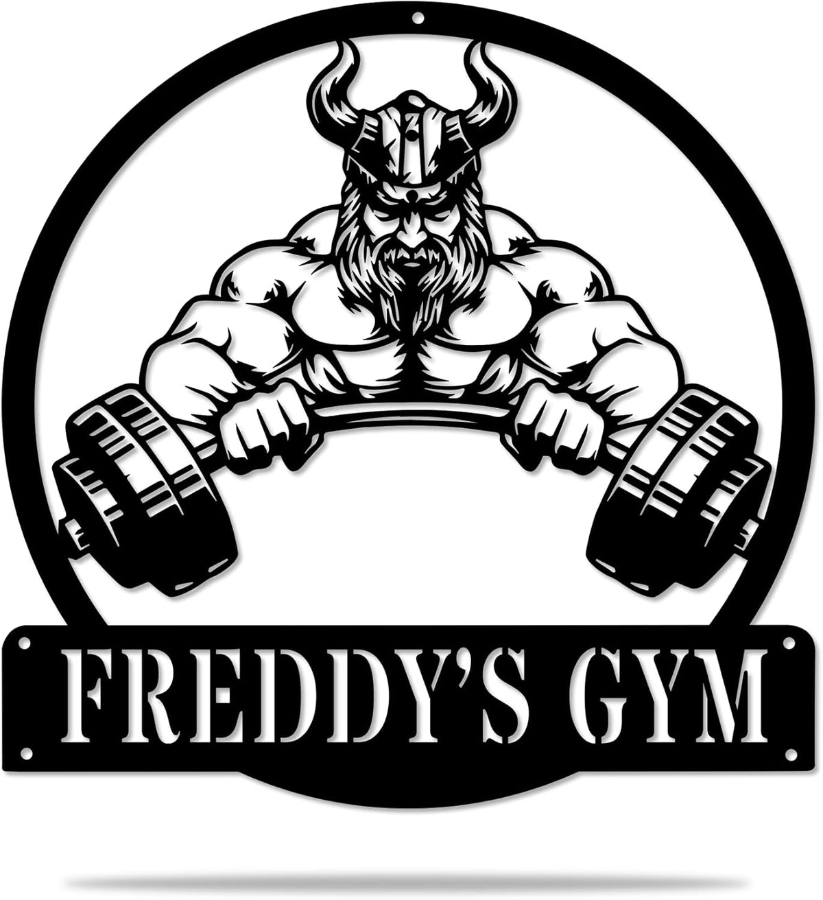 Custom Name Gym Metal Sign Personalized Fitness Wall Art Decor for Home, Workout Room, Garage, Powerlifting Center, Motivational Gift for Women, Men, Dad, Papa, Grandpa, Mother, Sister, Girls