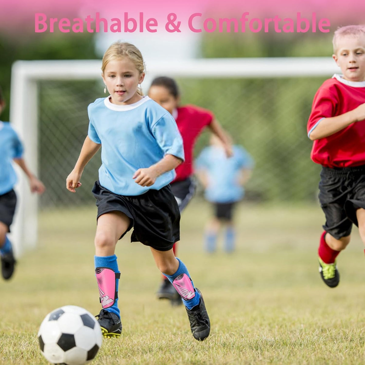 Shin Guards Soccer Youth Kids - Shin Guard for Boys Girls Teenagers Toddler 2-18 Years Old - Football Shin Pads Protection Equipment with Adjustable Straps