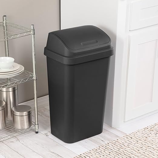Sterilite Wastebasket SWINGTOP BLK 13GA 10899004