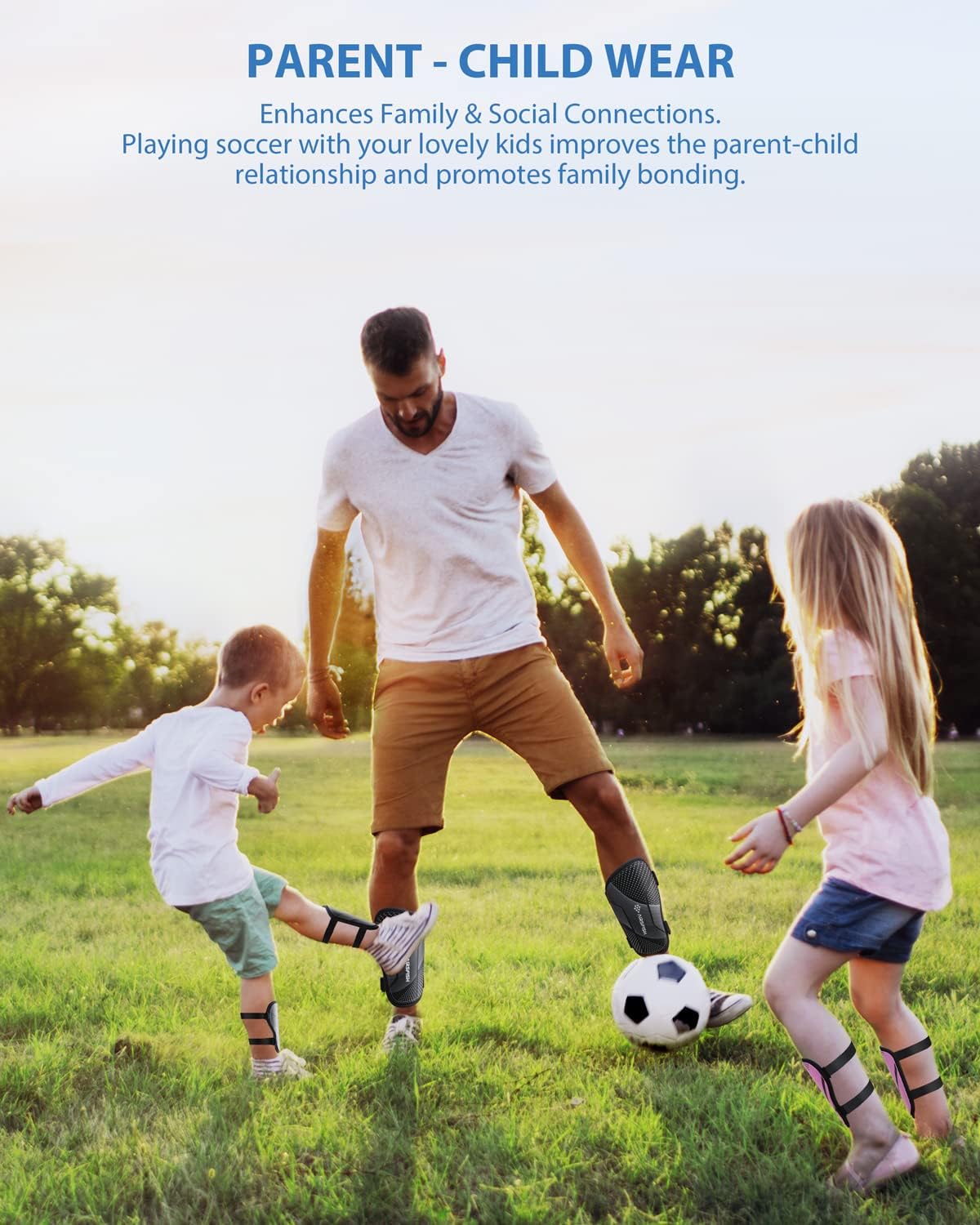 Shin Guards Soccer Kids Youth, CE Certified Airsfish Shin Guard Protection Gear for 2-18 Years Old Boys Girls Teenagers High Impact Resistant Breathable Comfortable 1 Pair 4 Sizes