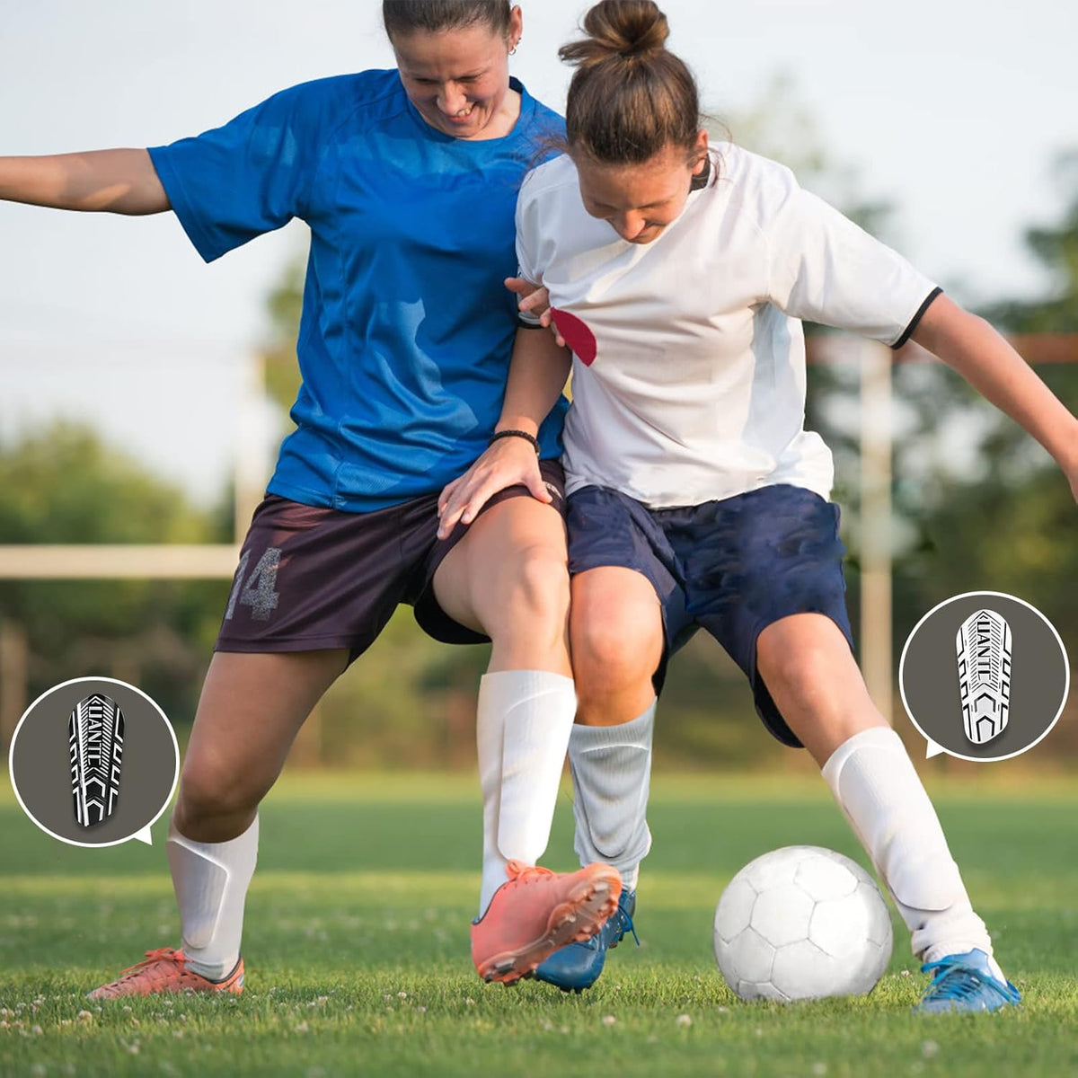 Shin Guards - Soccer Shin Guards with Cushion Protection for Kids/Adults