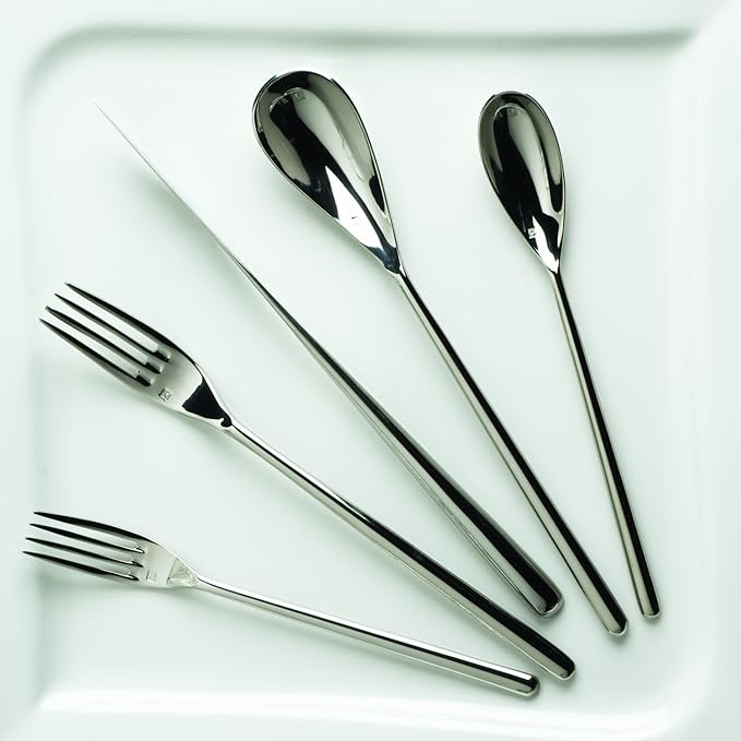 FORTESSA Dragonfly 18/10 Stainless Steel Flatware, 20 Piece Place Setting With Table Knives, Forks and Spoons (Service For 4), Dishwasher Safe, Polished