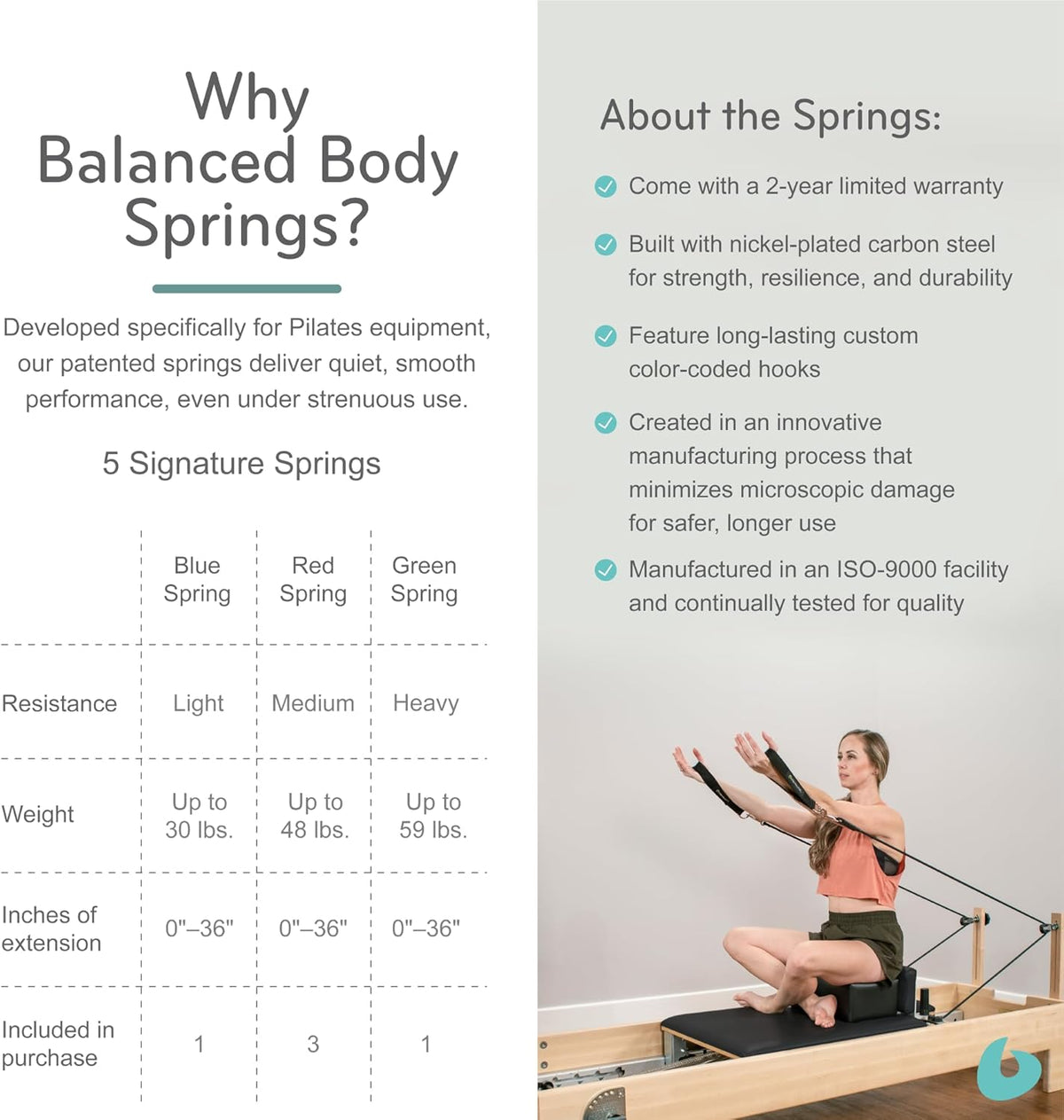 Balanced Body Studio Pilates Reformer with Sitting Exercise Box, Pilates Machine for Studio or at-Home Gym Equipment, Exercise Equipment for Fitness and Well-Being