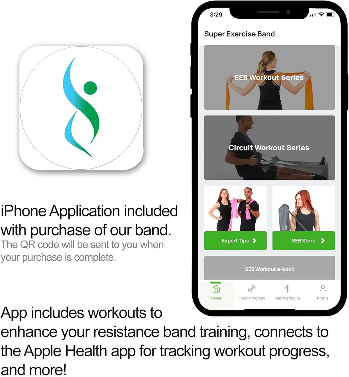Resistance Band for Working Out - 8,16,24 Yard Resistance Bands Bulk Rolls - 10 Strengths in Light Medium and Heavy Exercise Bands - Latex Free Workout Bands Including iPhone App and e-Book
