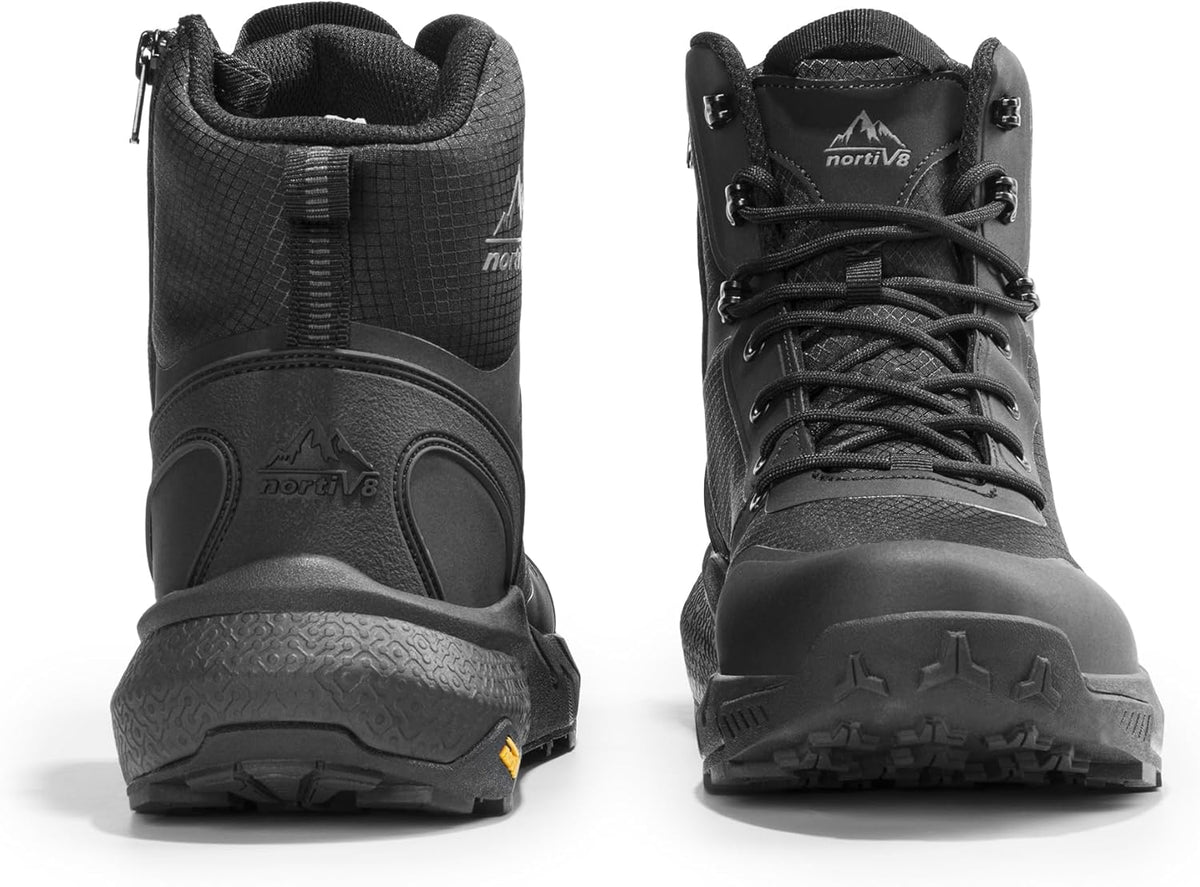NORTIV 8 Men's Military Tactical Boot Lightweight Comfortable Boots for Work All Day Side Zipper Motorcycle Combat Hiking Boots Metrostrike(8-9 Inches)