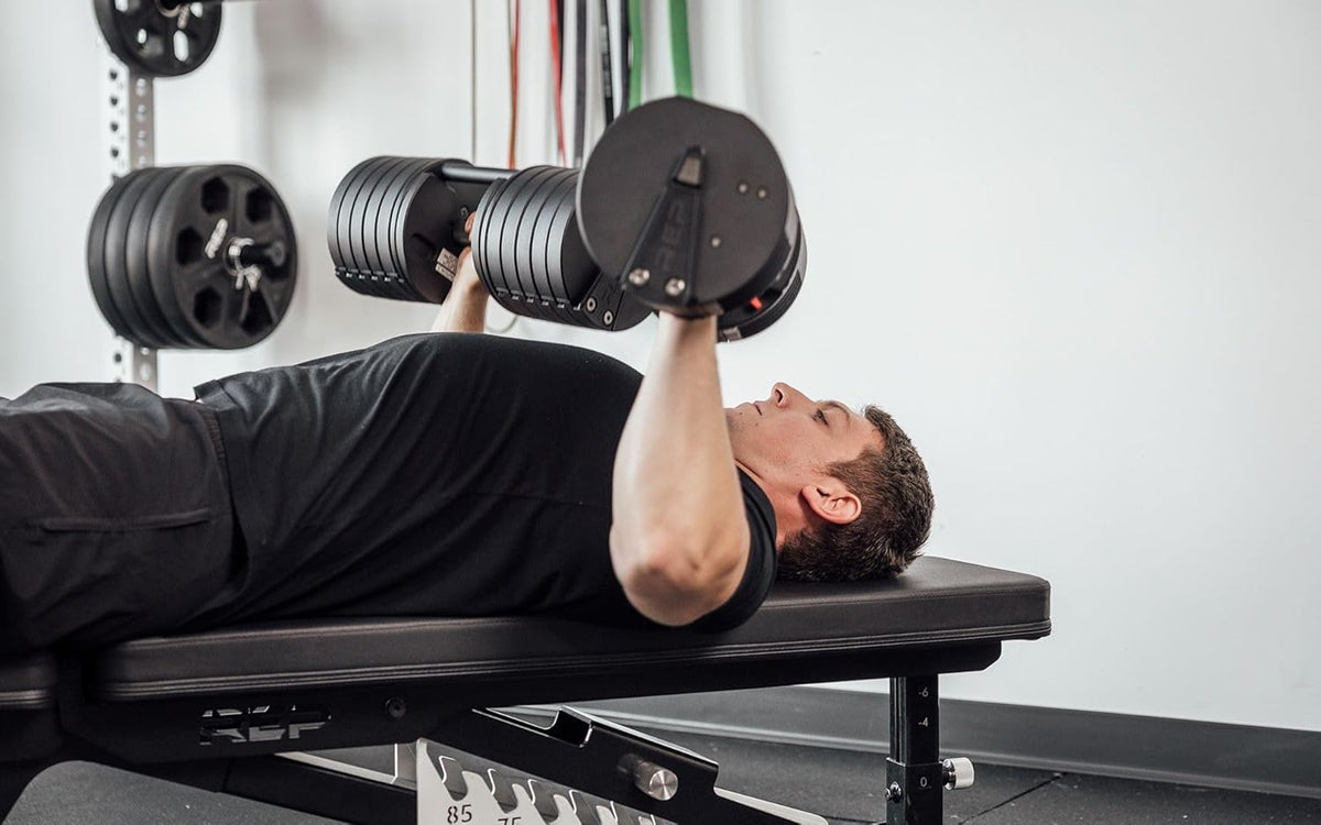 Rep Fitness Quickdraw Adjustable Dumbbells, Multiple weight ranges available including: 5-30, 5-40,5-50 and 5-60 lbs