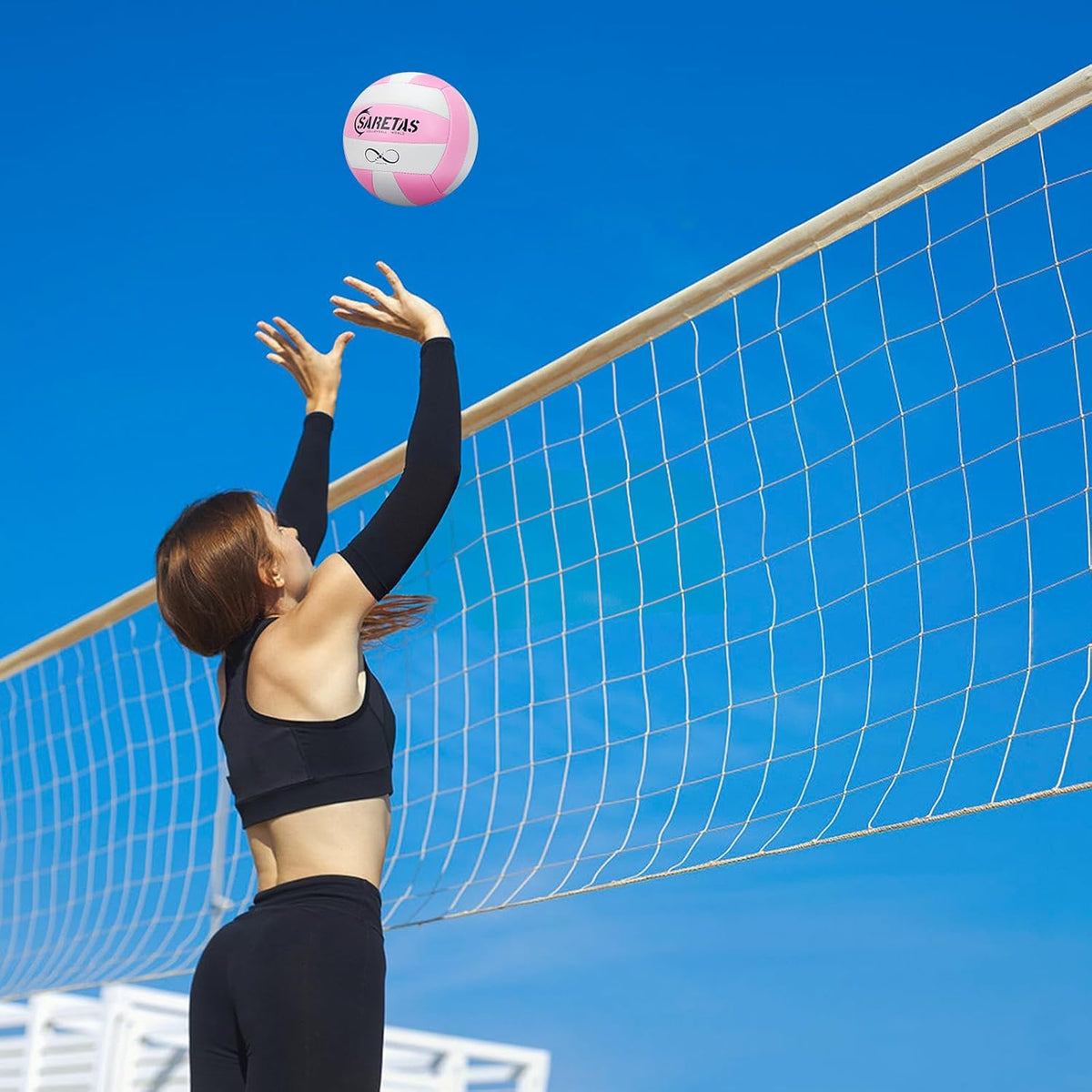 Beach/Water/Sand Volleyballs, Outdoor/Indoor Official Size, Soft Touch Volleyball for Beginners, Cute Volley Ball for Girls/Kids/Youth, Ideal Gifts with Pump for Backyard, Pool, Middle School
