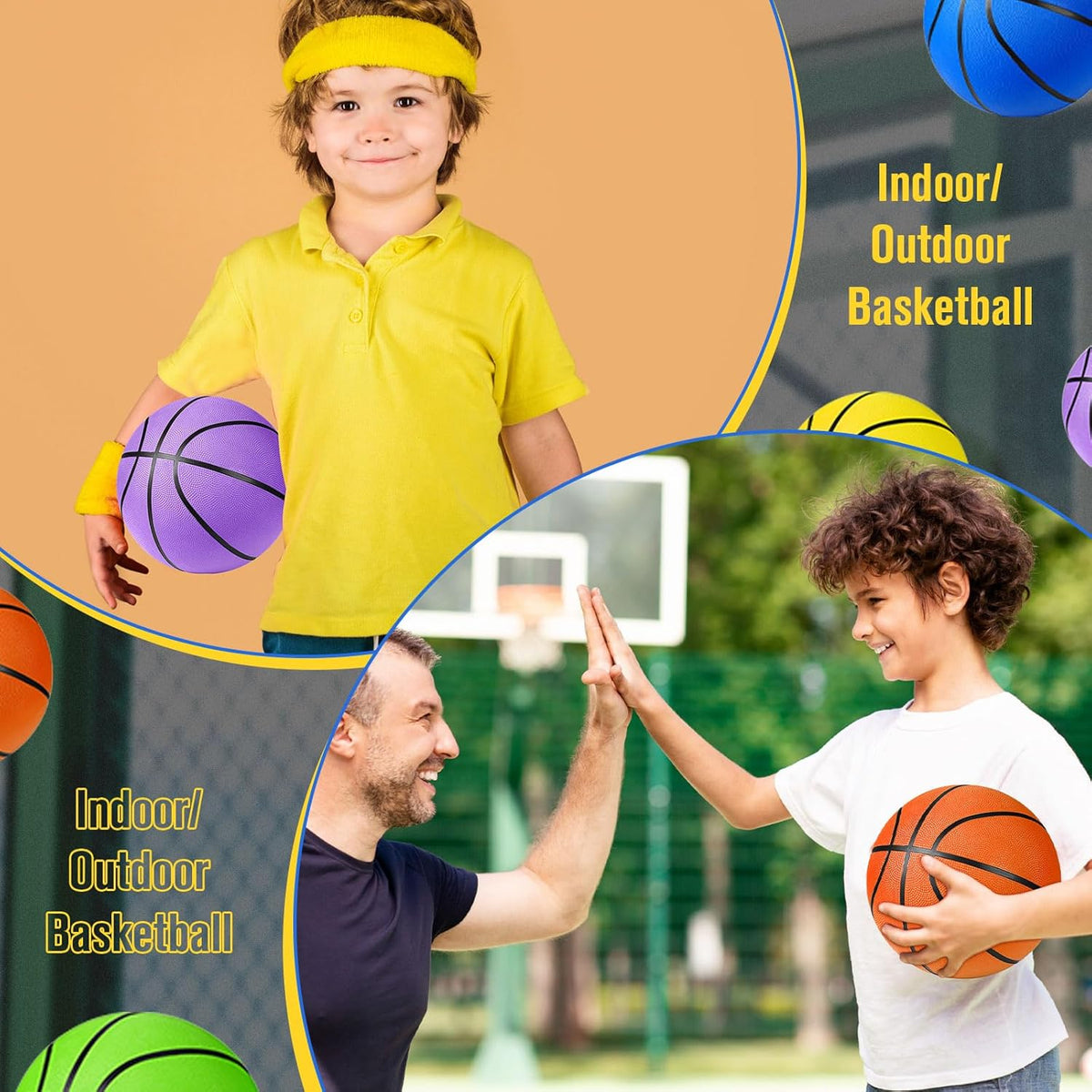 Jerify 12 Pack Official Size Rubber Basketballs for Kids Child Junior Youth Indoor Outdoor Sports Basket Balls with Pump Back to School Student Gifts Operation Christmas Bulk Items
