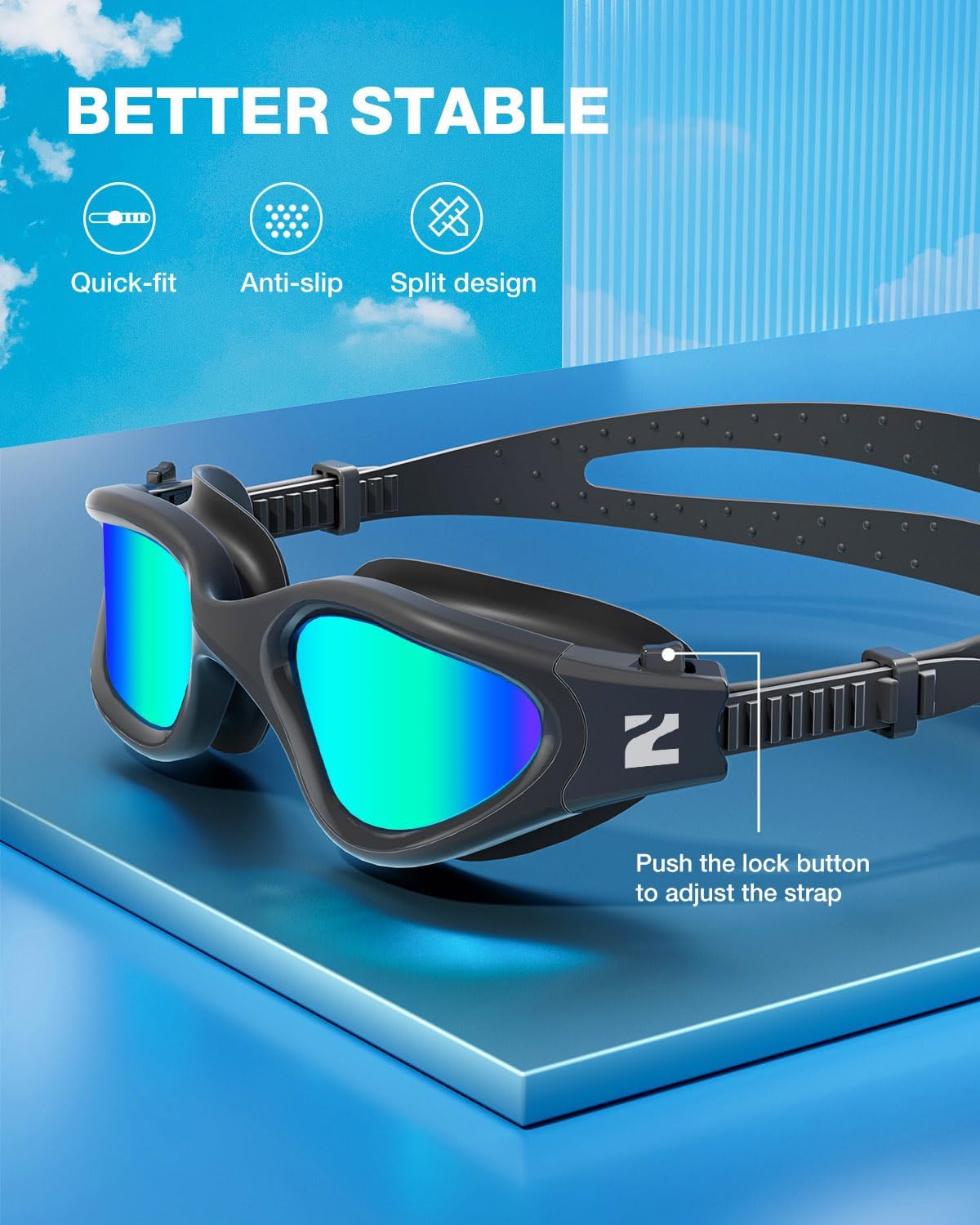 ZIONOR Swim Goggles, G1 SE Swimming Goggles Anti-fog for Adult Men Women