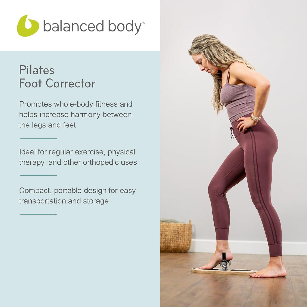 Balanced Body Foot Corrector, Foot Arch Support and Strengthener, Pilates Equipment for Home Gym or Studio