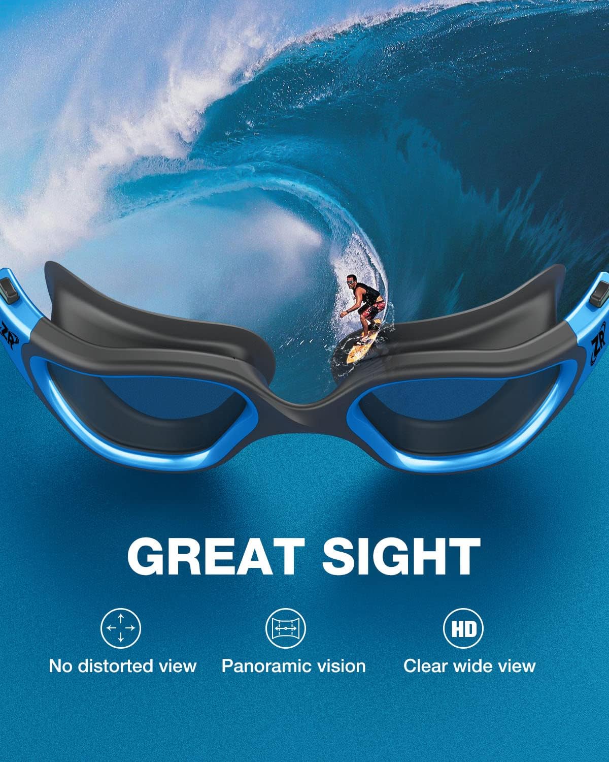 ZIONOR Swim Goggles, G1 MAX Polarized Anti-Fog Swimming Goggles for Men Women